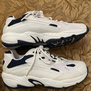Avia White and Navy Athletic Shoes